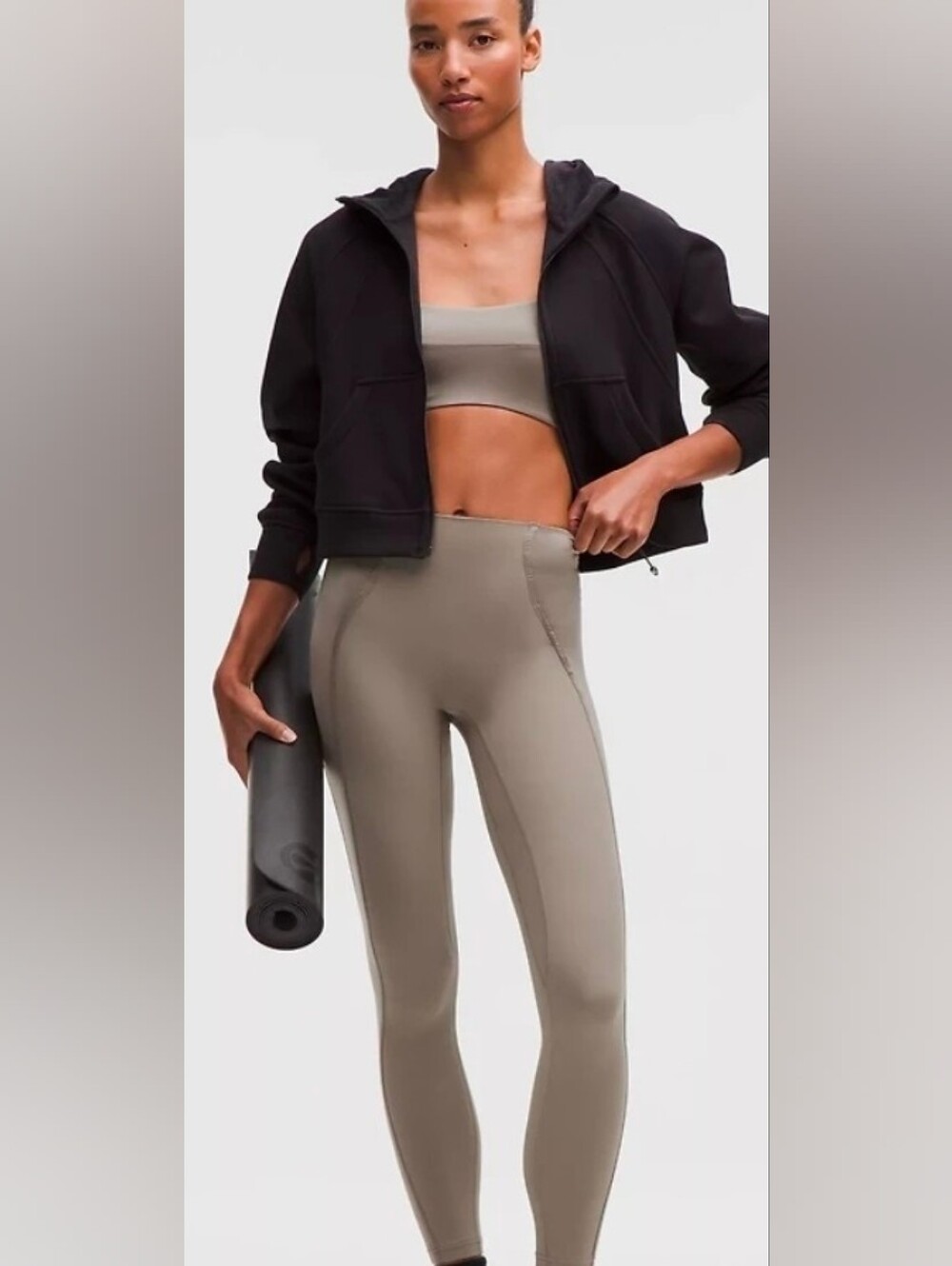 Lululemon Align High-Rise 25" Paneled Stretch Satin Nulu Leging Mojave Tan|sz 12